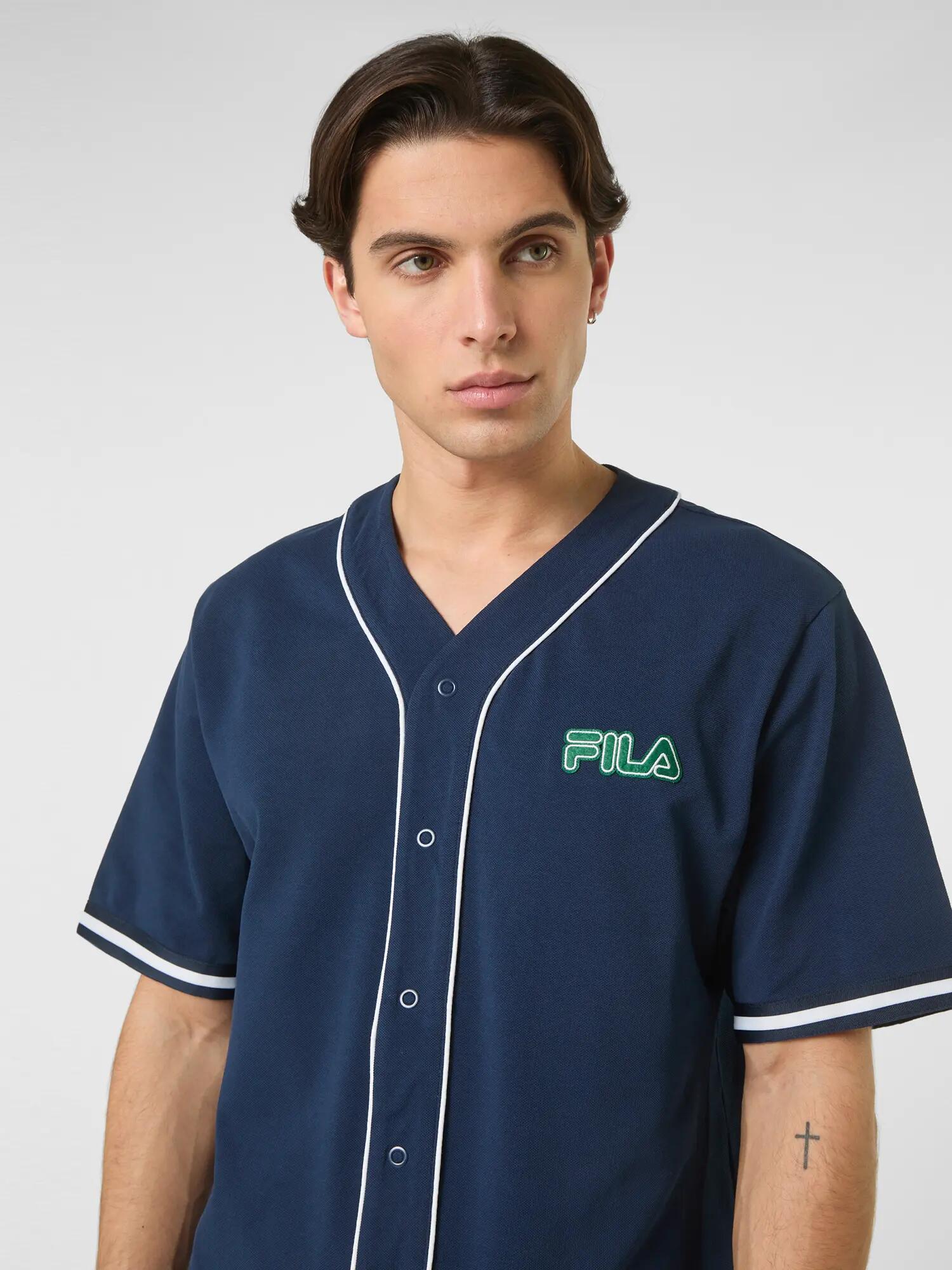 Camiseta FILA Statuto masculina estilo beisebol 100% algodão 5/7