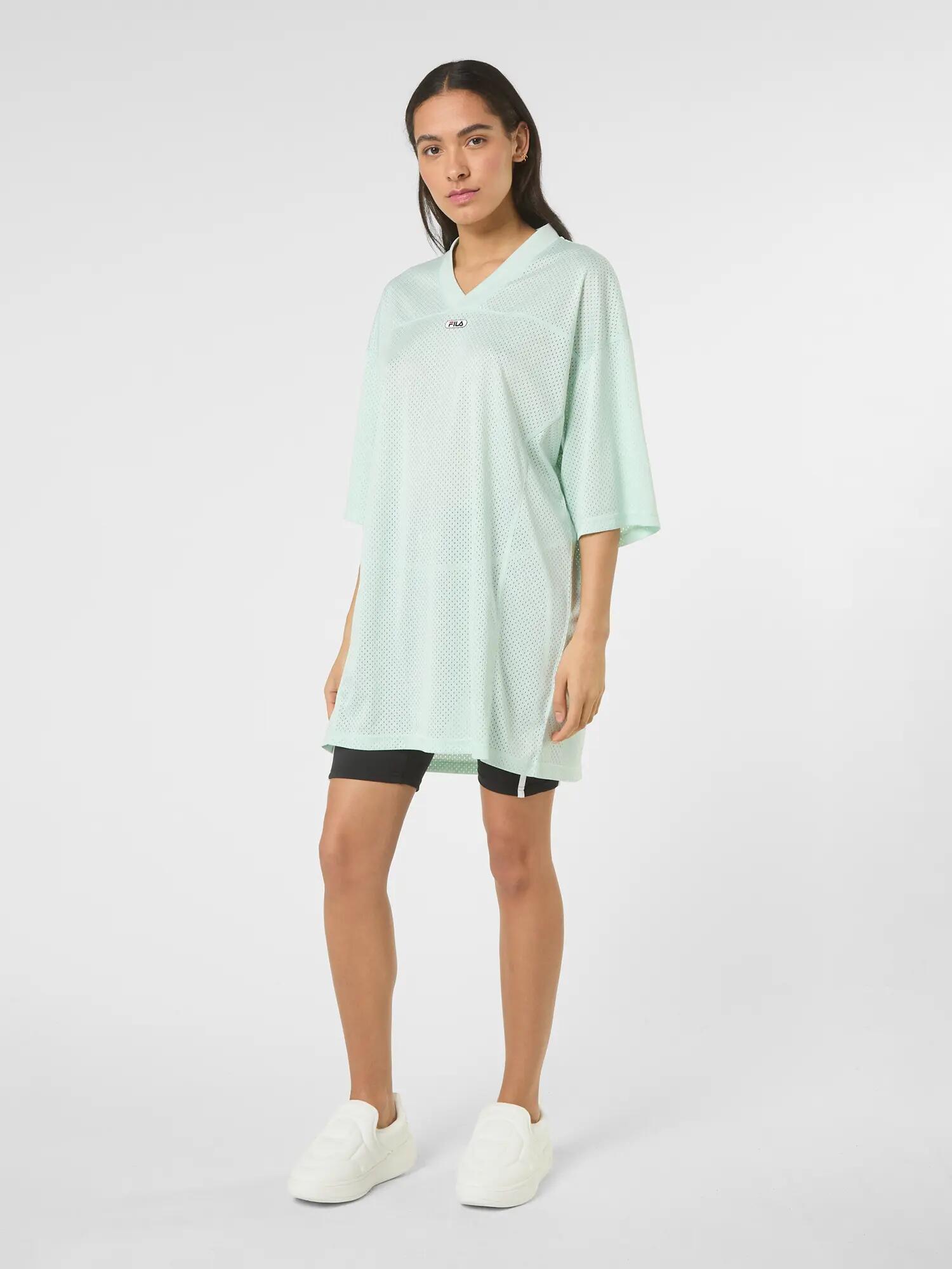 CAPALLE oversized v-neck mesh t-shirt dress 7/7