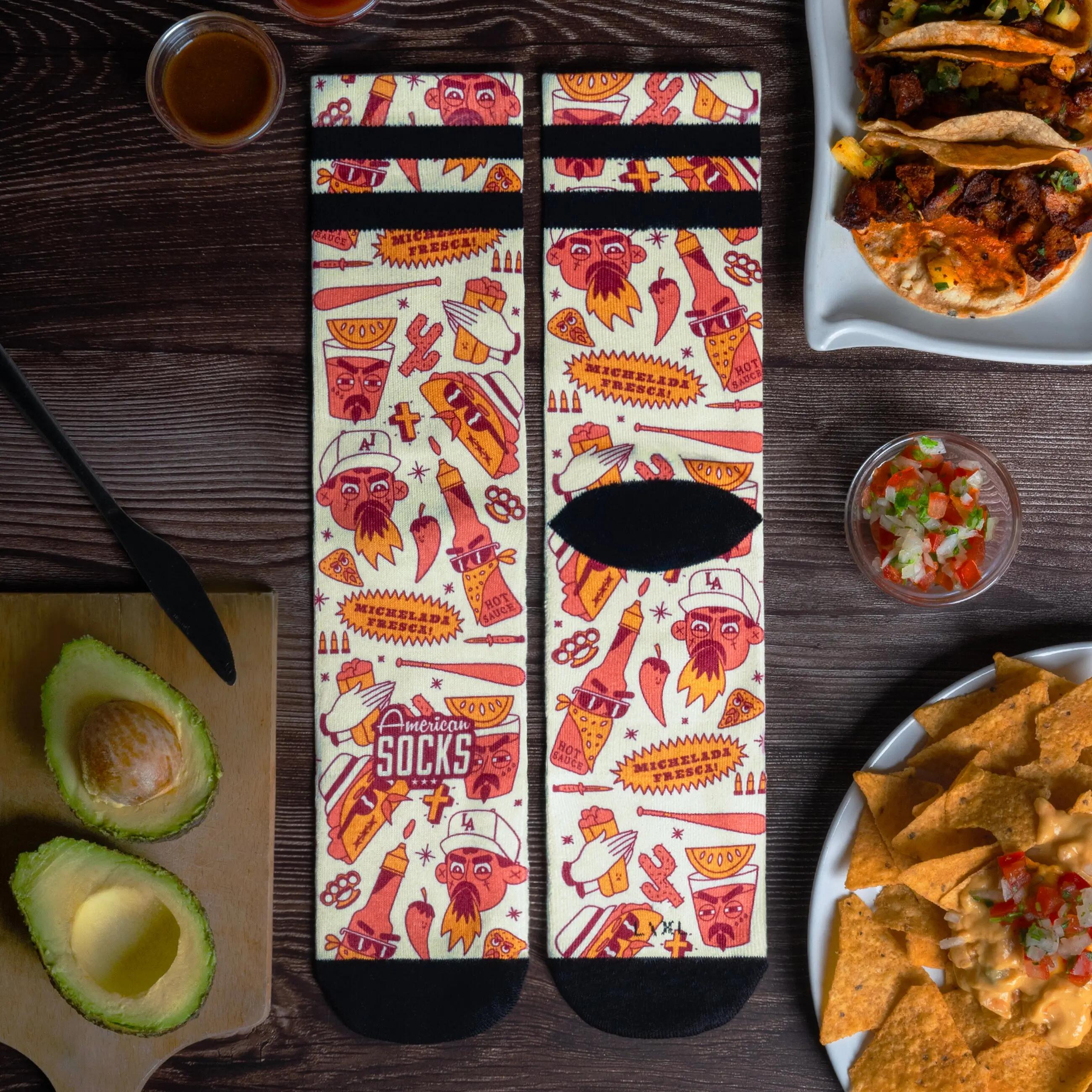 Tacos & Vatos - Calcetines de running, ciclismo y gimnasio 8/10