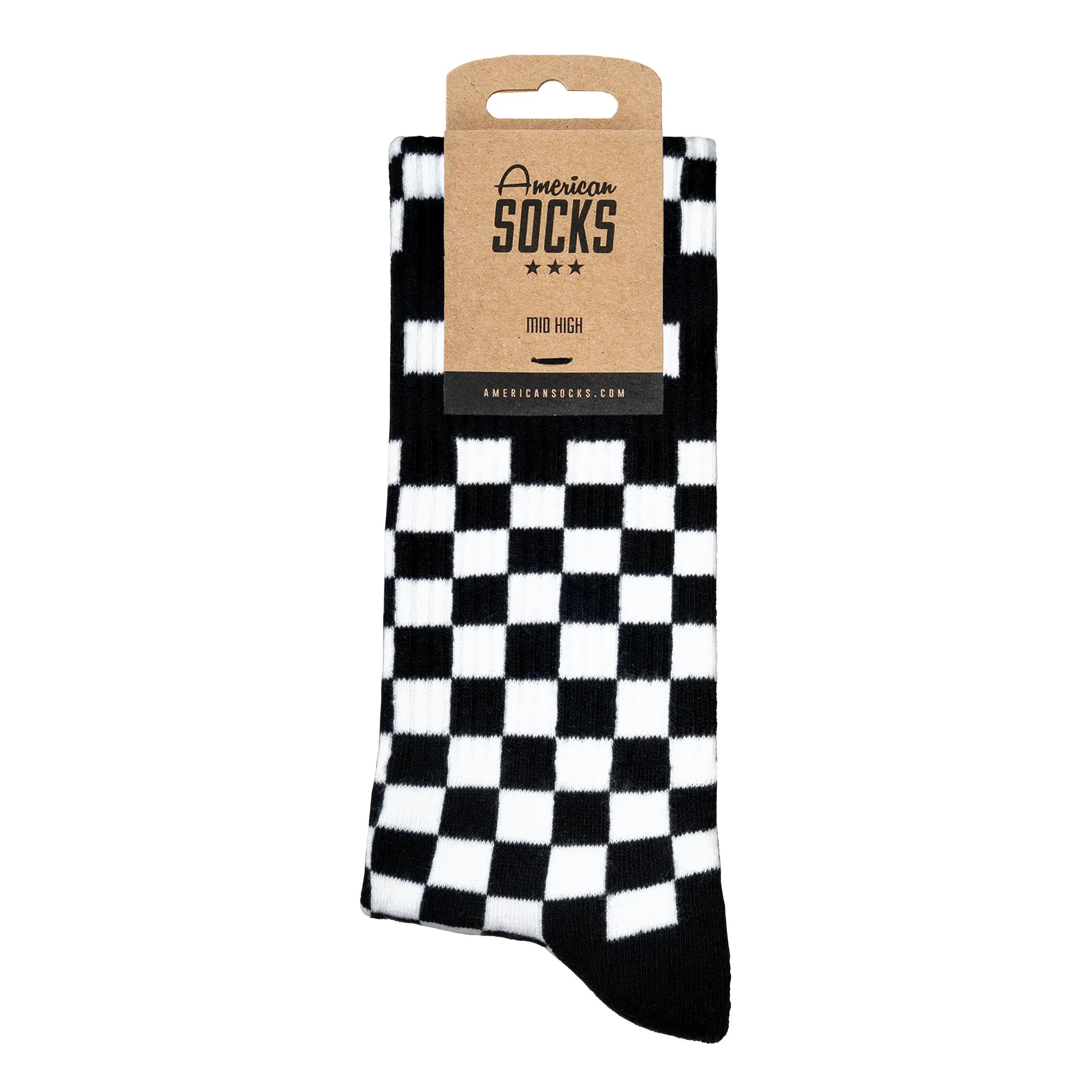 Unisex Skate-Socken wadenhoch Checkerboard B/W 2/8