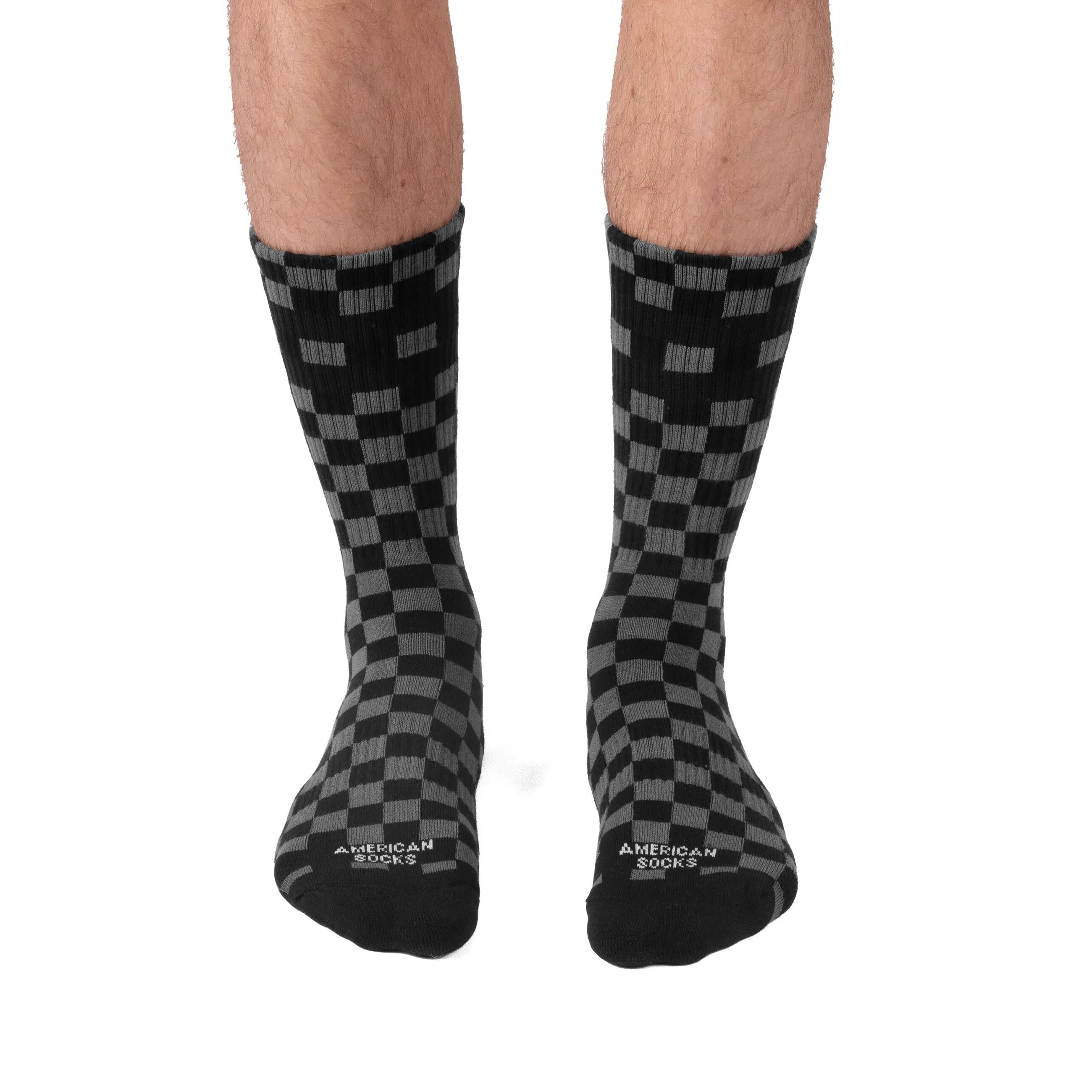 Checkerboard B/G - Calcetines divertidos streetwear 3/7