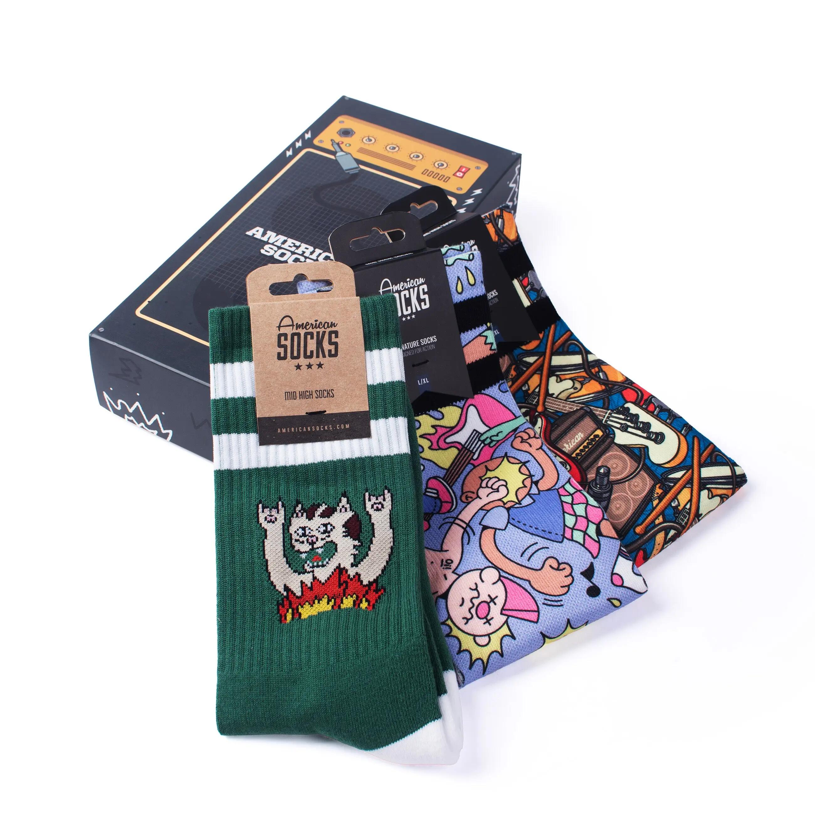 Confezione regalo 3 paia calze da skate unisex a metà polpaccio AMP 4/6
