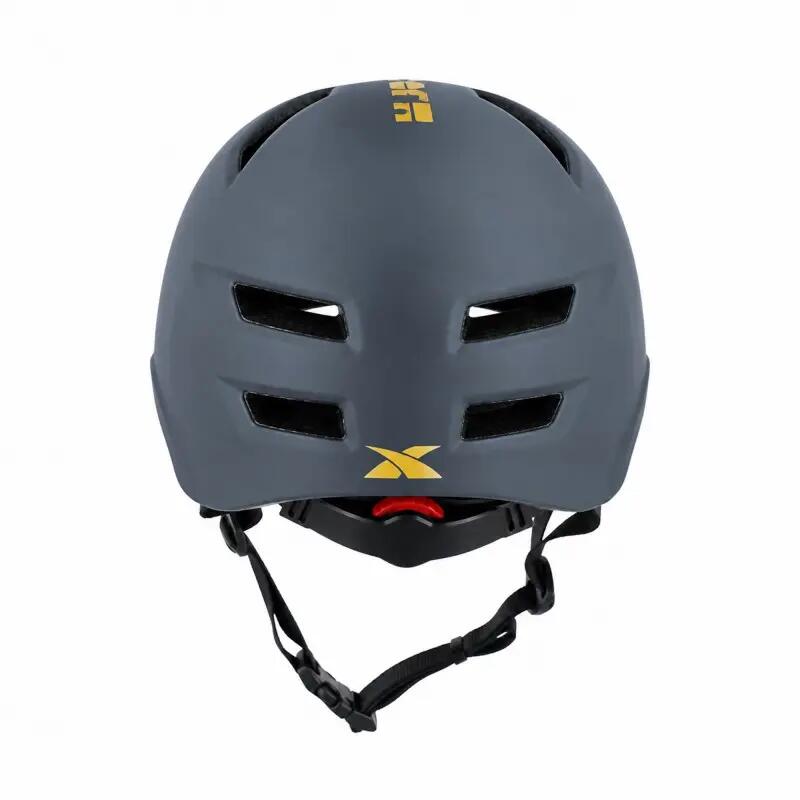 Capacete TKX REVOLT para mobilidade urbana, cinza-laranja, tamanho M. 3/3