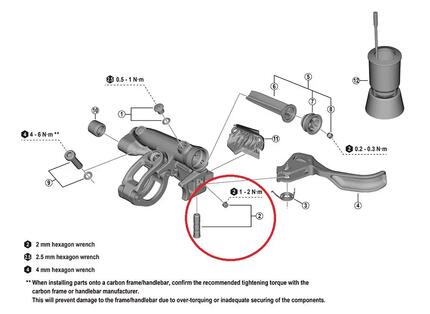 SHIMANO Hebelachse für BL-M9220, mit Befestigungsschraube 9220 - präzise Brem...