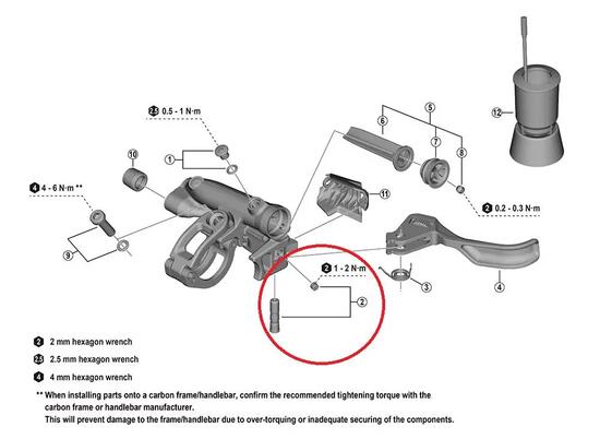 SHIMANO Hebelachse für BL-M9220, mit Befestigungsschraube 9220 - präzise Brem...