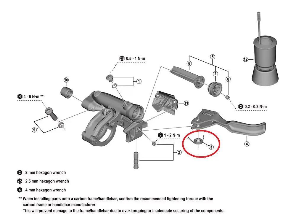 SHIMANO Hebel-Klemmfeder für BL-M9220 links, Distanzstück - präziser Hebelhal... 1/1