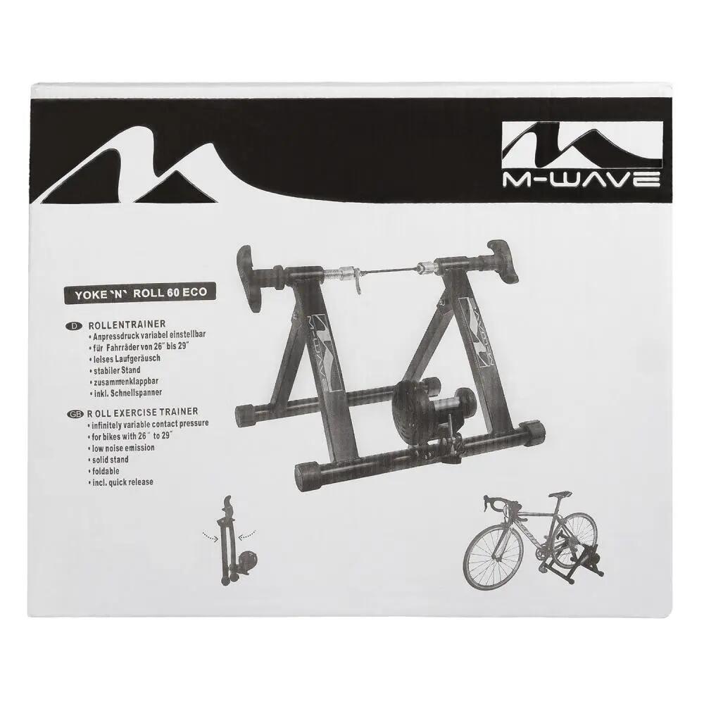 M-WAVE Yoke 'N' Roll 60 home trainer à rouleaux, cadre en acier pliable, frein m 2/3