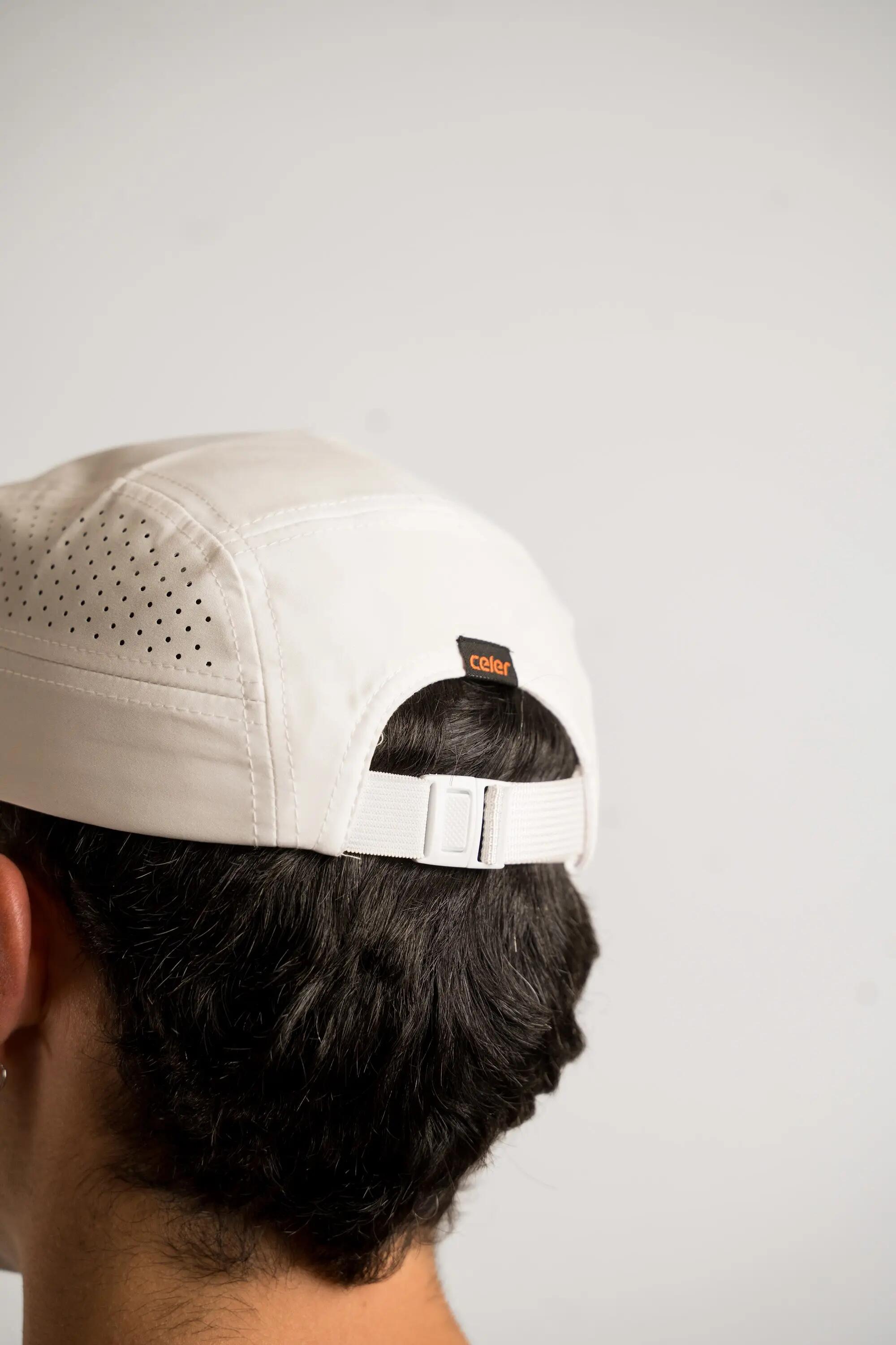 Boné de corrida Beta White Cap corrida Unisex Branco Celer 3/8