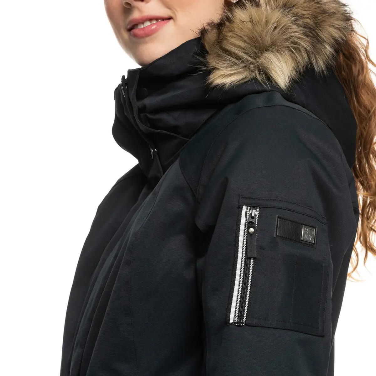 Chaqueta de esquí Roxy Meade para mujer, cálida, negra 5/6
