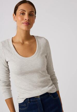 T-shirt thermique Thermolactyl côtes molletonnées, col dégagé