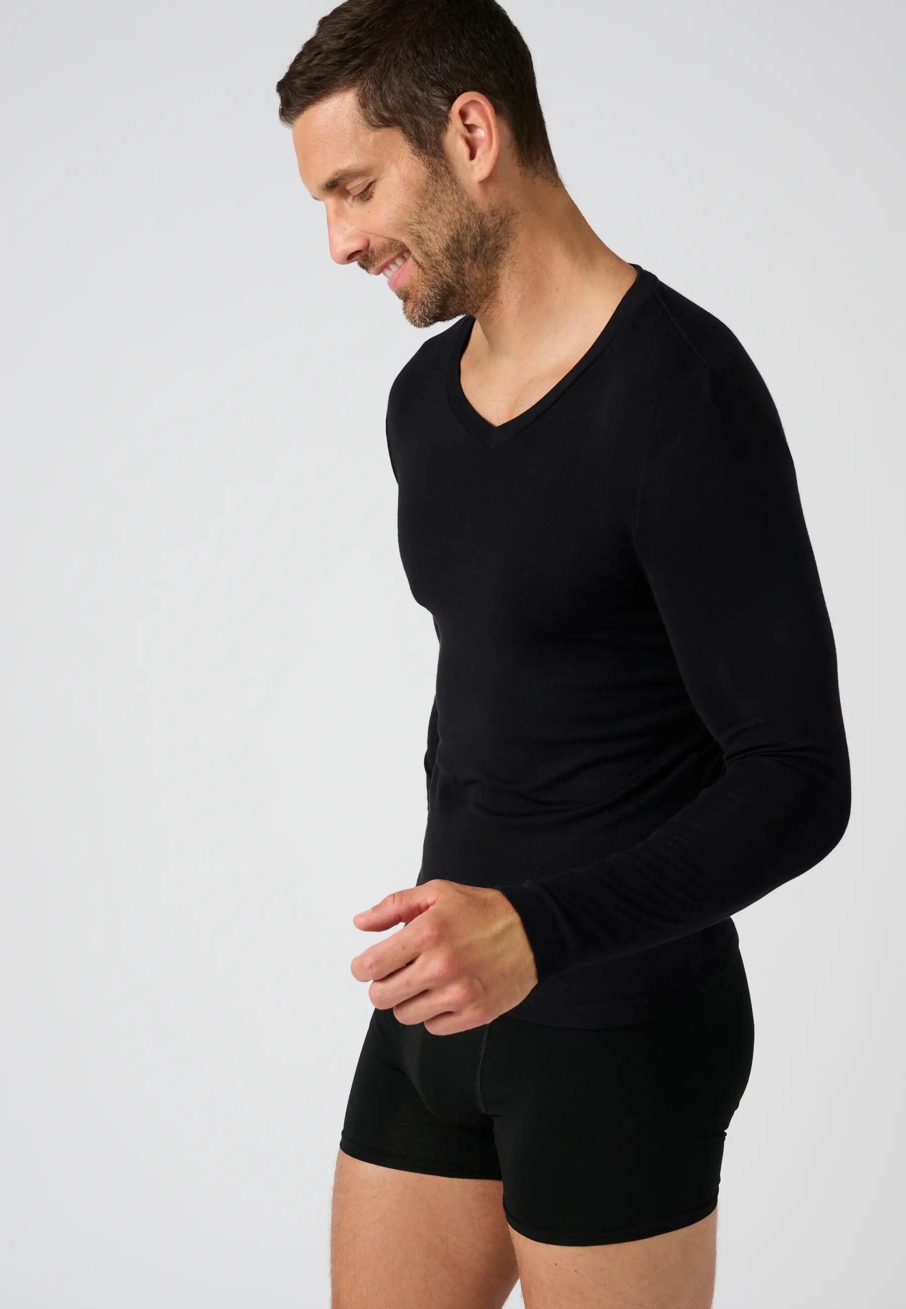T-shirt col V manches longues fine côte thermique Thermolactyl Sensitive 4/5