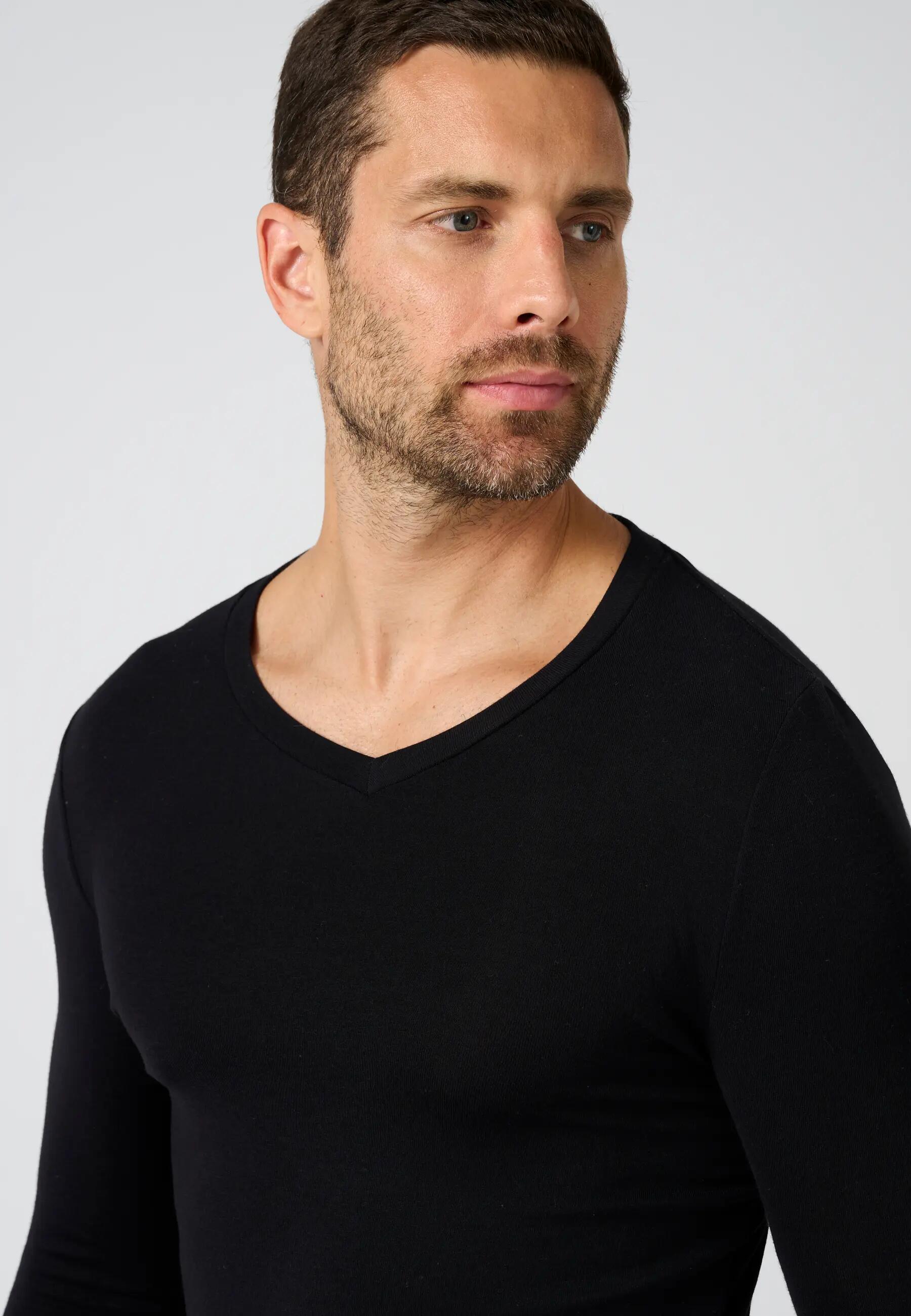 T-shirt col V manches longues fine côte thermique Thermolactyl Sensitive 2/5