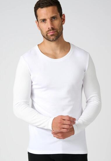 T-shirt thermique Thermolactyl manches longues, double face - Blanc