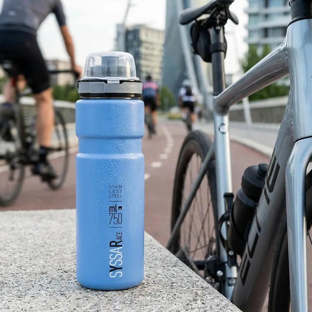 Gourde ELITE Syssa Race Hellblau matt 750 ml - gourde robuste en acier inoxydabl 2/2