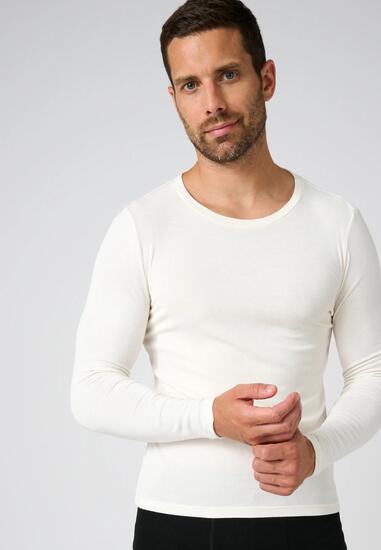 T-shirt col rond manches longues fine côte thermique Thermolactyl Sensitive
