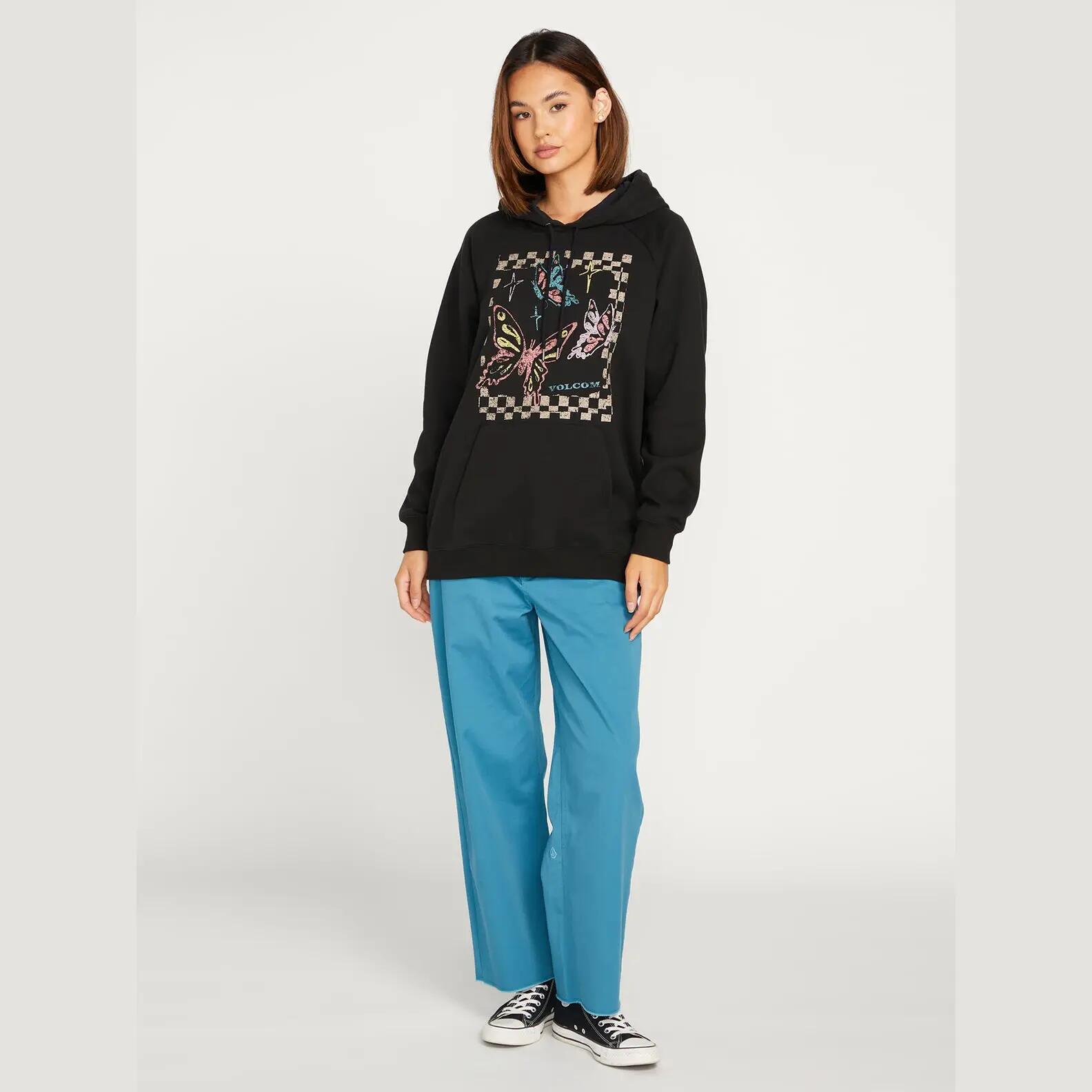 Sweatshirt com capuz Volcom Truly Stoked Preto 3/4