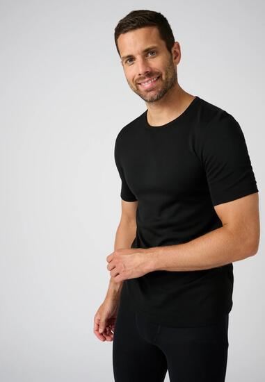 T-shirt thermique Thermolactyl manches courtes maille interlock - Noir