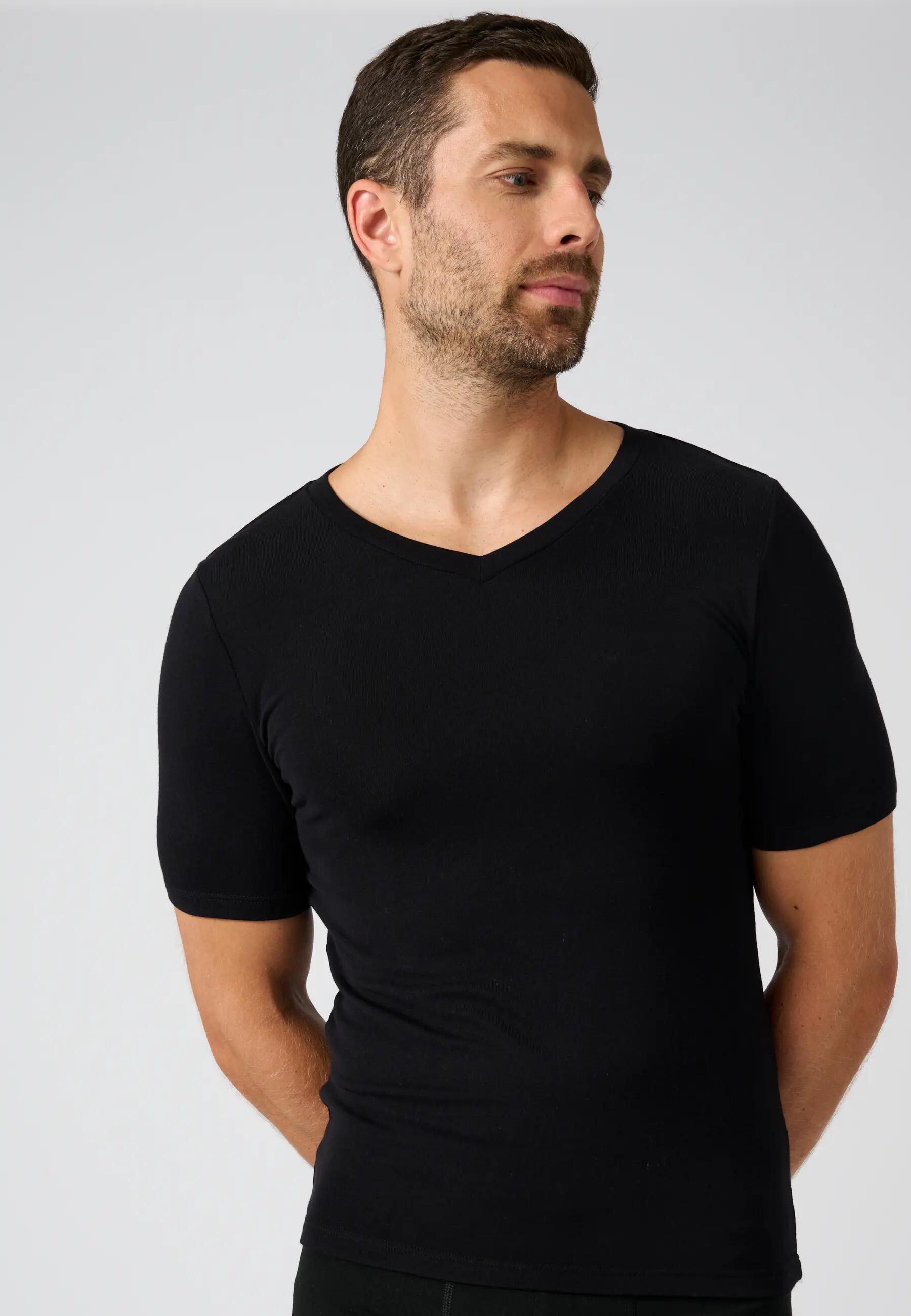 T-shirt col V manches courtes fine côte thermique Thermolactyl Sensitive 2/5