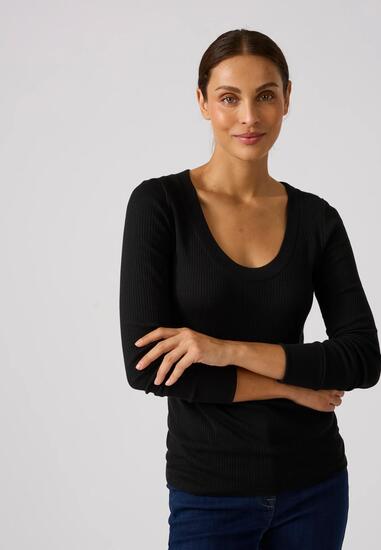 T-shirt thermique Thermolactyl côtes molletonnées, col dégagé