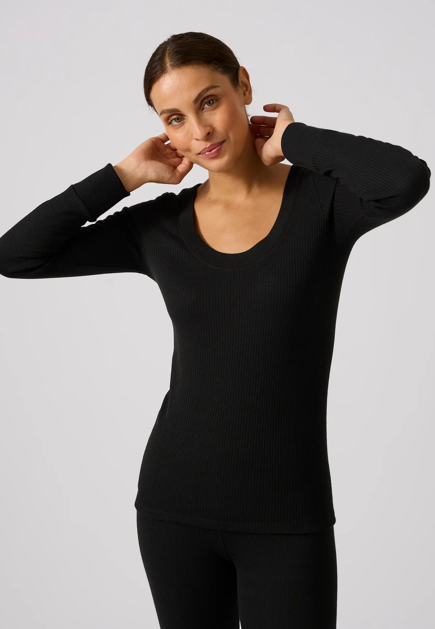 T-shirt thermique Thermolactyl côtes molletonnées, col dégagé 4/5