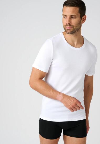 T-shirt double face col rond Thermolactyl - Blanc - Col Rond - Manches Courtes