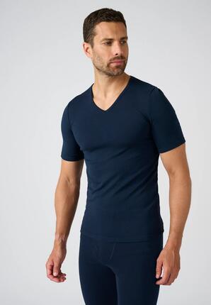 T-shirt col V manches courtes maille classique thermique Thermolactyl