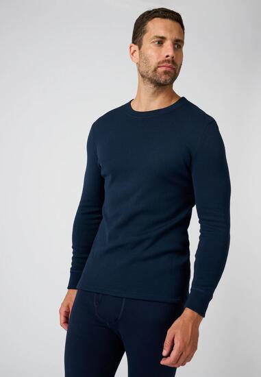 T-shirt thermique Thermolactyl manches longues, molleton gratté - Bleu