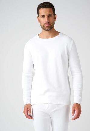 T-shirt thermique Thermolactyl manches longues, molleton gratté - Blanc