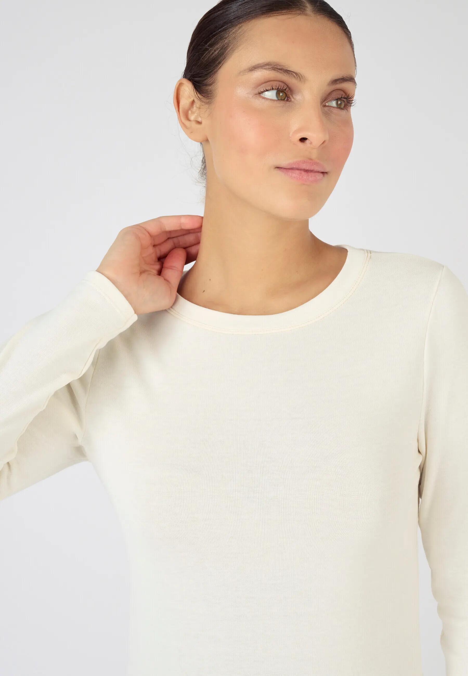 T-shirt fine côte thermique Thermolactyl Sensitive, col rond 4/5