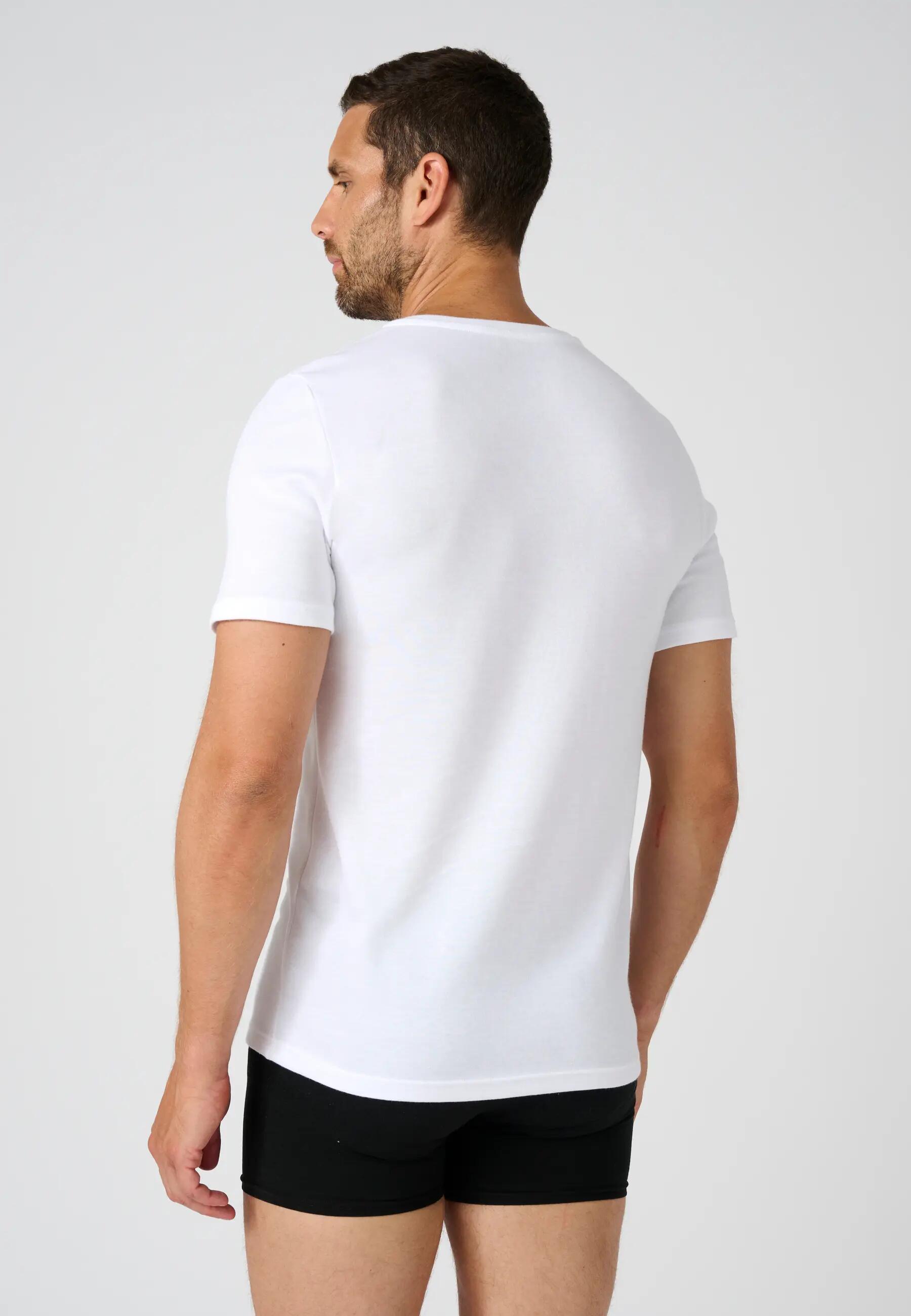 T-shirt double face col rond Thermolactyl - Blanc - Col Rond - Manches Courtes 3/5