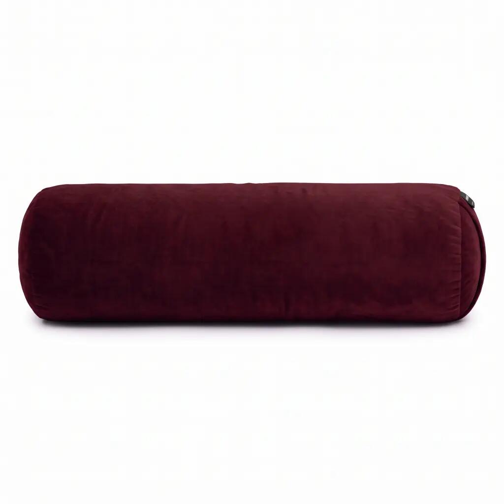 Yogakissen, Bolster, Buchweizenschalen-Samt, 70 x 20 cm – Karminrot 2/6