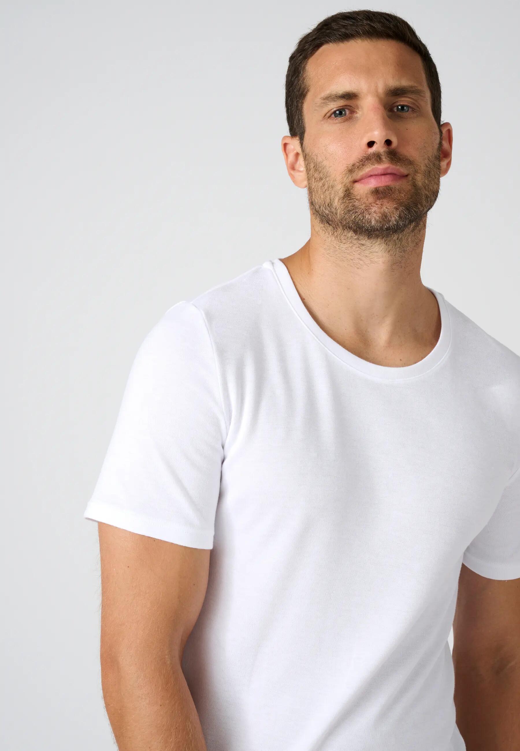 T-shirt double face col rond Thermolactyl - Blanc - Col Rond - Manches Courtes 2/5