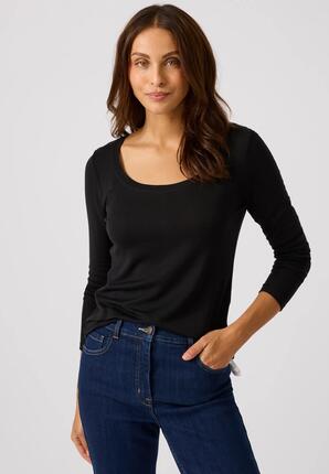 T-shirt fine côte thermique Thermolactyl Sensitive, encolure dégagée