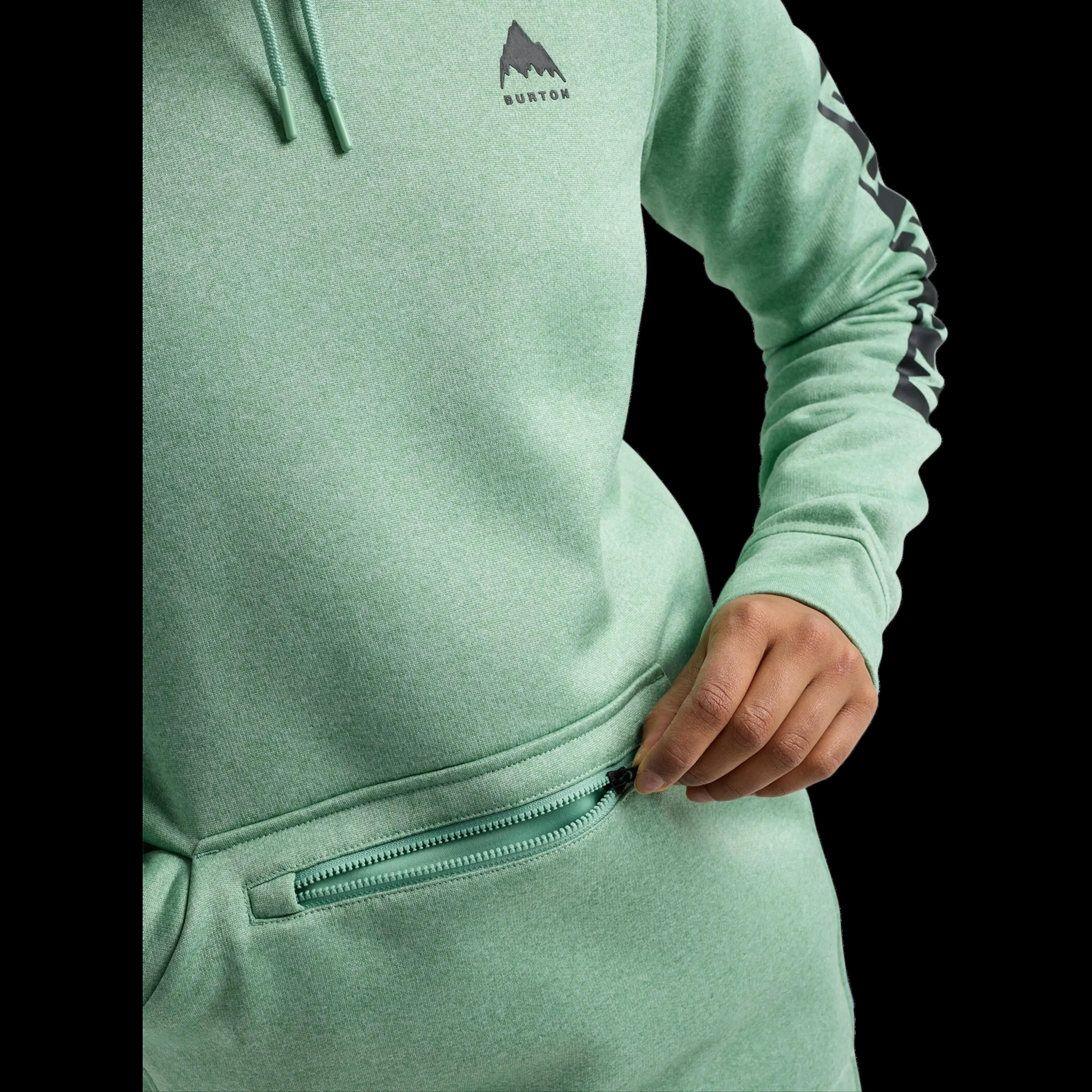 Burton Oak Long Kapuzenpullover Salbeigrün 3/4