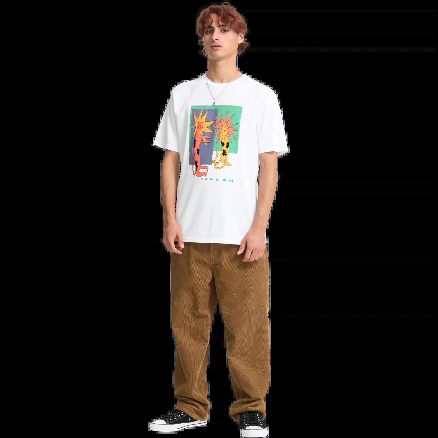 T-shirt Volcom Longo Cats Branco Preto 8/8