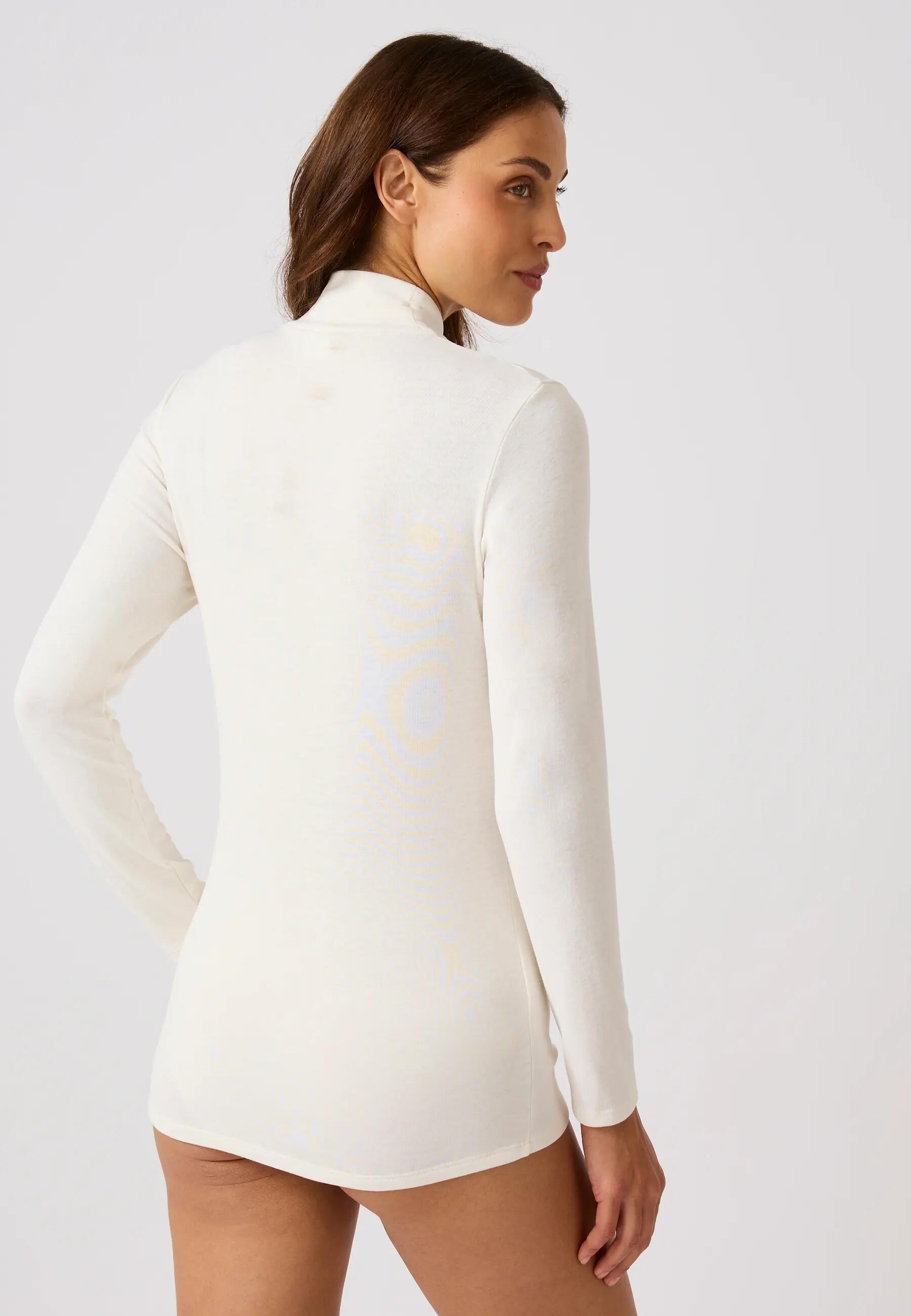 T-shirt col montant fine côte, thermique Thermolactyl Sensitive - Blanc 3/5