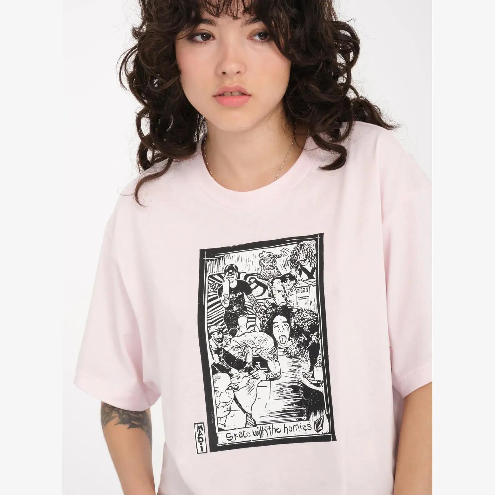 Camiseta Volcom Drumstone Lila Ceniza 4/4