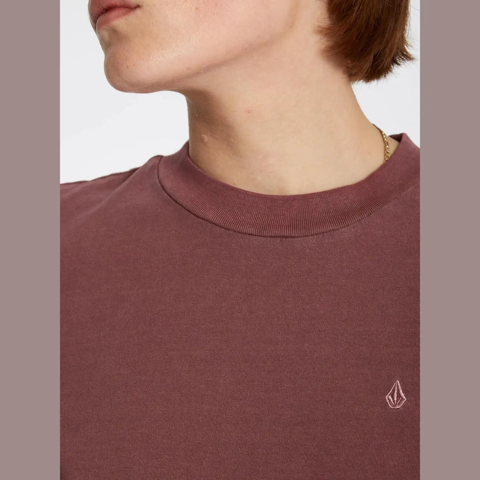 Camiseta Volcom Solid Stone Borgoña 3/4