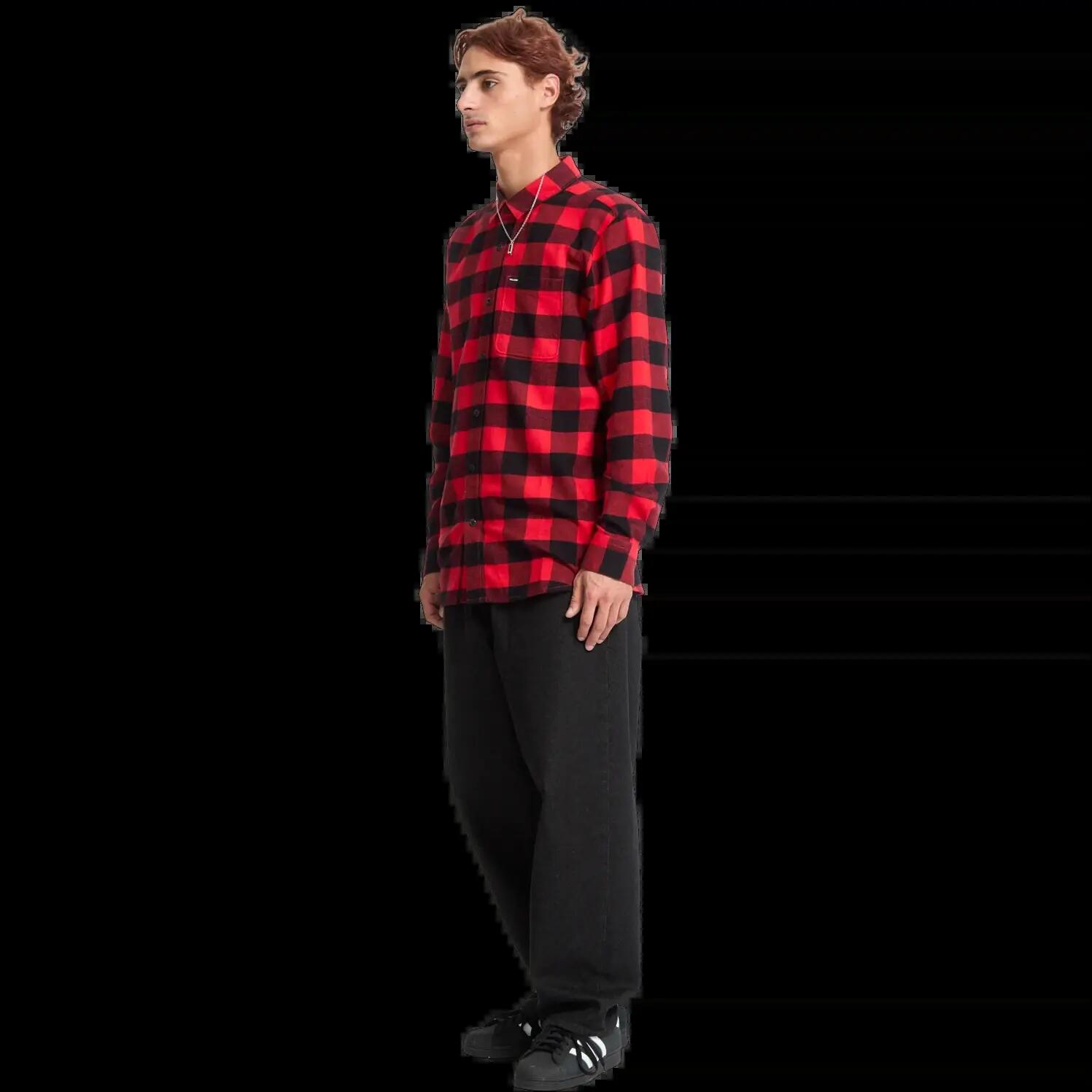 Camisa Volcom Caden Plaid Lifeguard Red 7/7