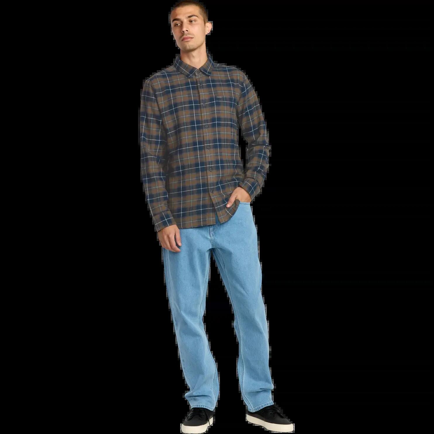 Camisa Volcom Caden Plaid Shirt Navy 5/7