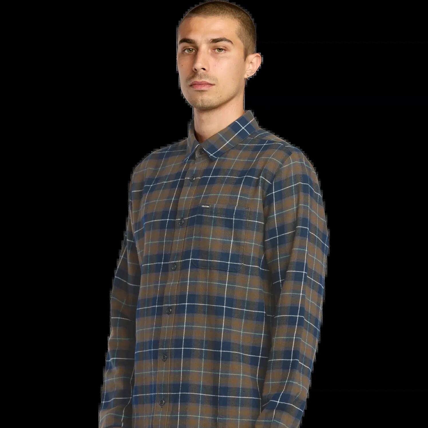 Camisa Volcom Caden Plaid Shirt Navy 4/7