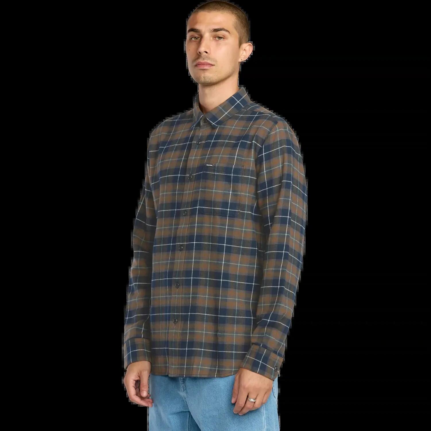 Camisa Volcom Caden Plaid Shirt Navy 3/7