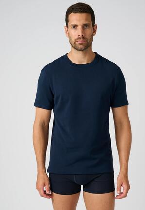 T-shirt thermique Thermolactyl manches courtes, molleton gratté - Bleu