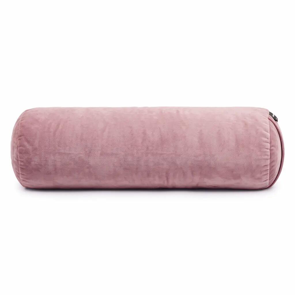 Yogakissen, Bolster, Buchweizenschalen-Samt, 70 x 20 cm – Puderrosa 2/6