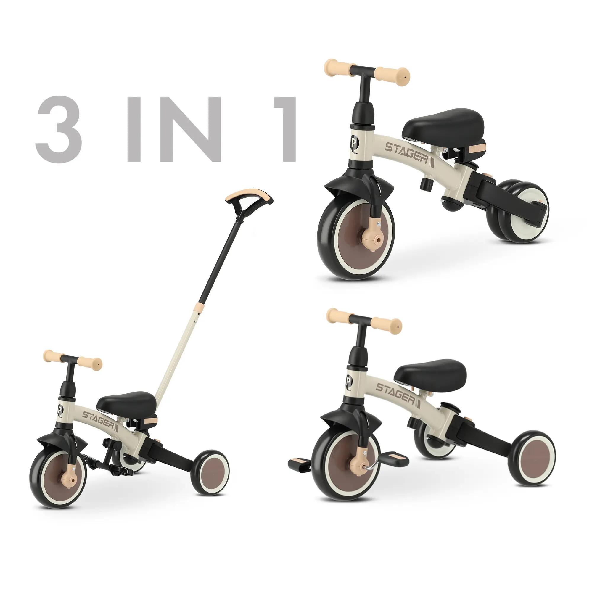 Qplay Stager Triciclo 3-in-1 - Pieghevole - Marrone 2/11