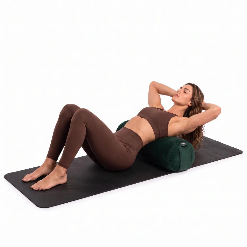 Rodillo de yoga Bolster Omm Yoga - Verde botella 5/6
