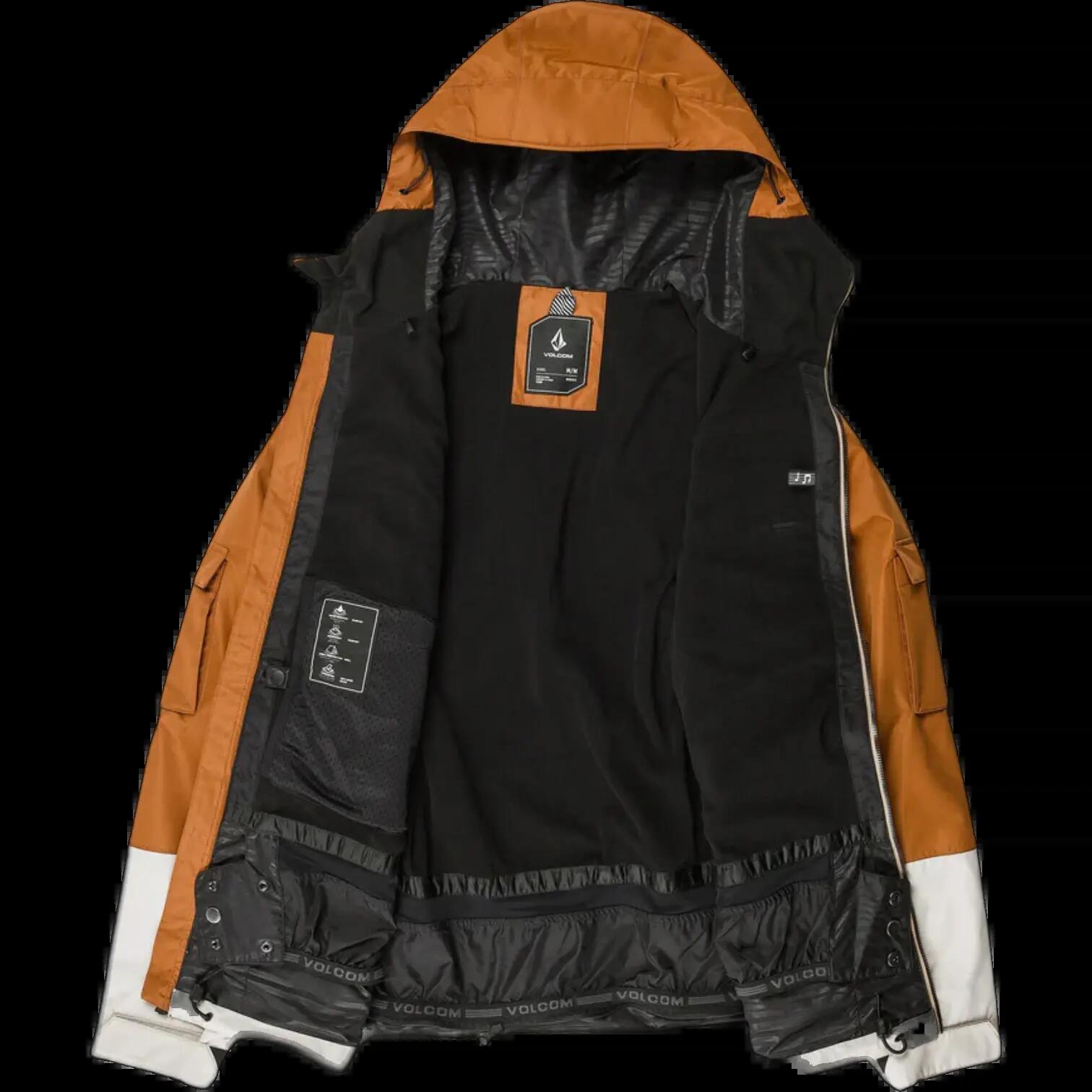 Chaqueta Volcom Nightbreaker 20K con capucha Marrón 3/4