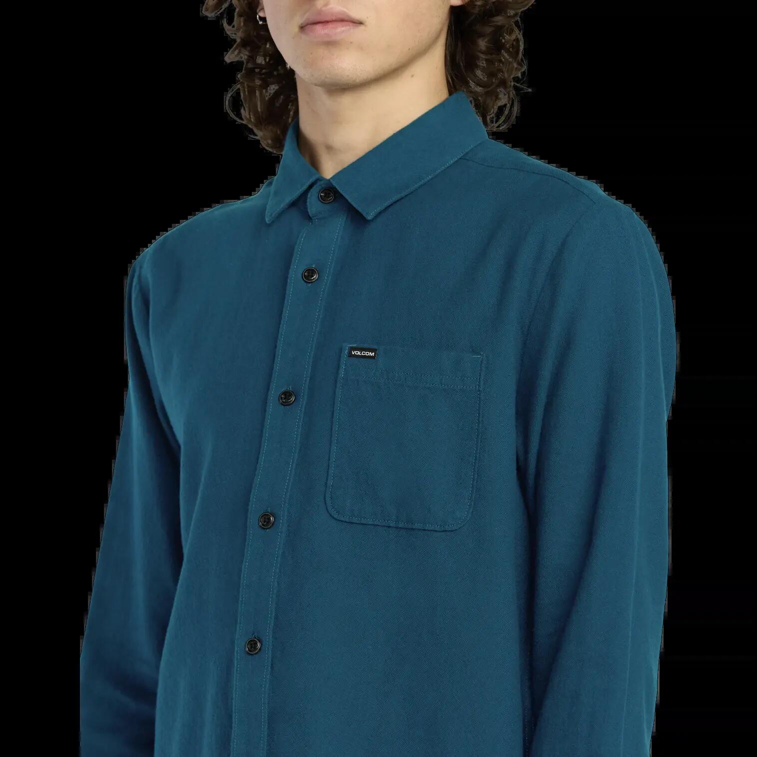 Camisa Volcom Caden Solid Cosmic Blue 3/5