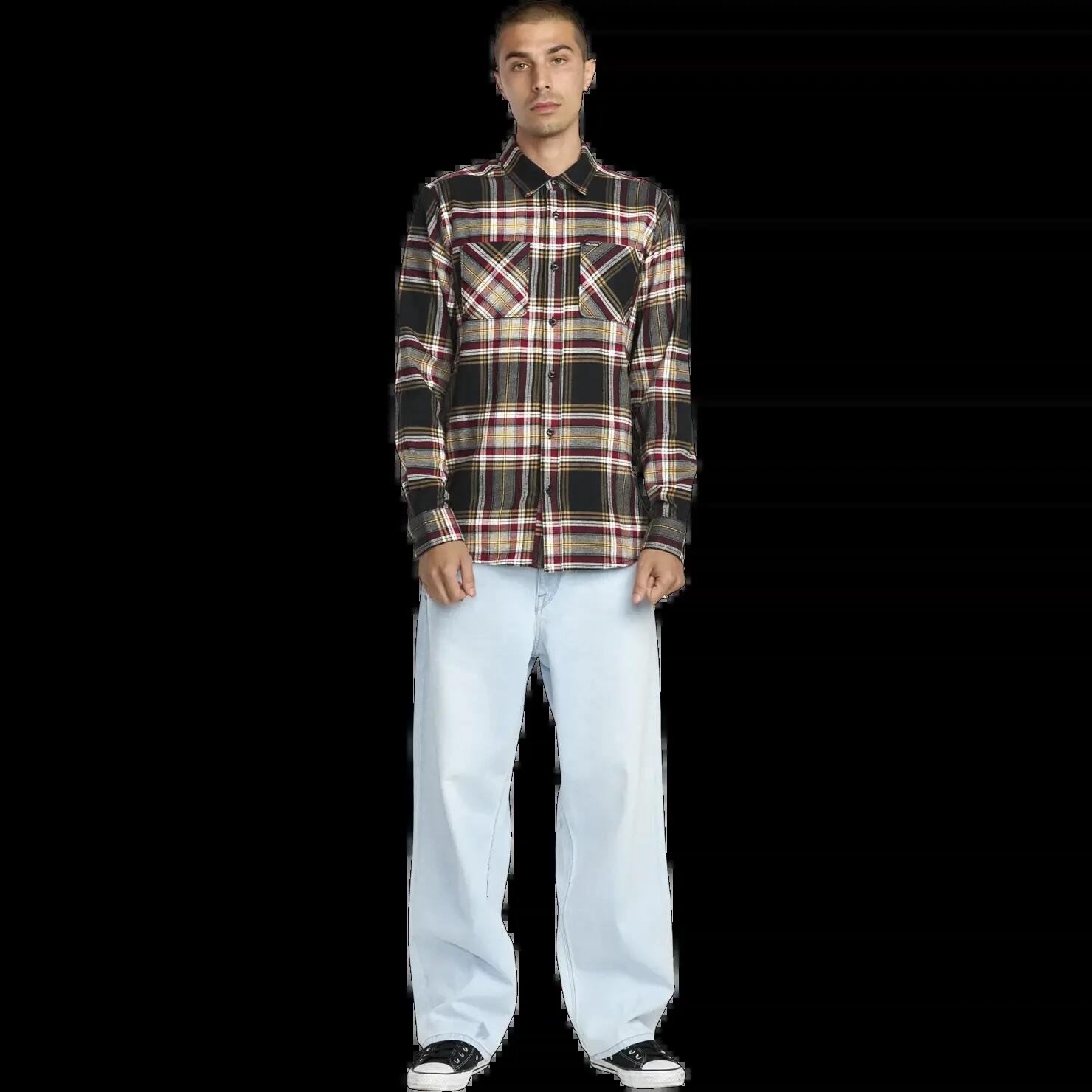 Camisa Volcom Netastone Flannel Shirt Antique Black 5/7