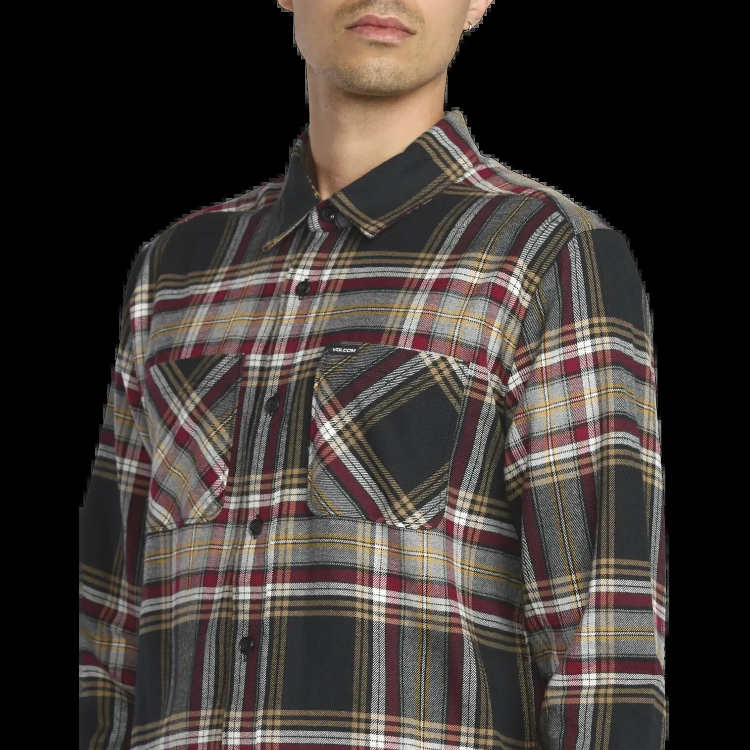 Camisa Volcom Netastone Flannel Shirt Antique Black 4/7